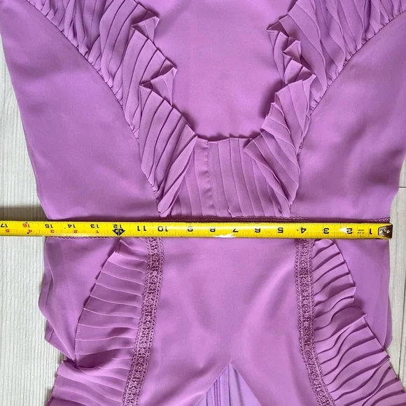 💜 BCBGMaxAzria Pleated mini dress violet size 8 - Picture 9 of 13